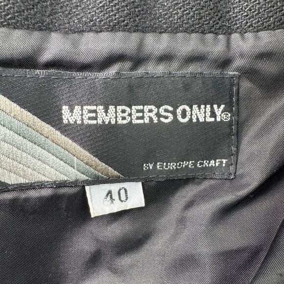 Vintage Members Only Italiano Classico Corso D’anno 1980s Wool Jacket Black 40 - Picture 6 of 12